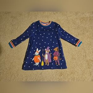Boden Mini Sweatshirt Long Sleeve Dress  Animals Halloween Embroidered 3-4Y